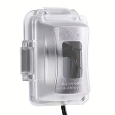 Clear Easy-Install Hinged-Lid Visible-Use 1-Gang Outdoor Electrical Outlet Cover