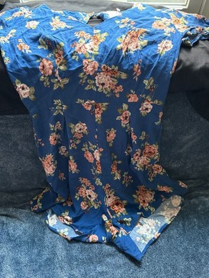 Xhilaration Blue Pink Floral Romper Size XS
