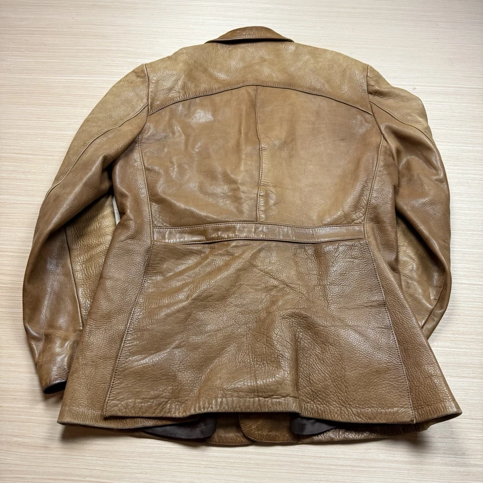 Винтажный 70-х Western Wear кожаный блейзер Sport куртка мужская 40 маленький тяжелый кожевенный завод - Изображение 4 из 4