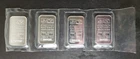Four Johnson Matthey 1oz Silver Bars in Plastic