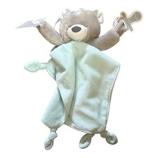 Carter's Bear Plush Toy Lovey Security Blanket Blue Infant Baby New Gray Stuffed
