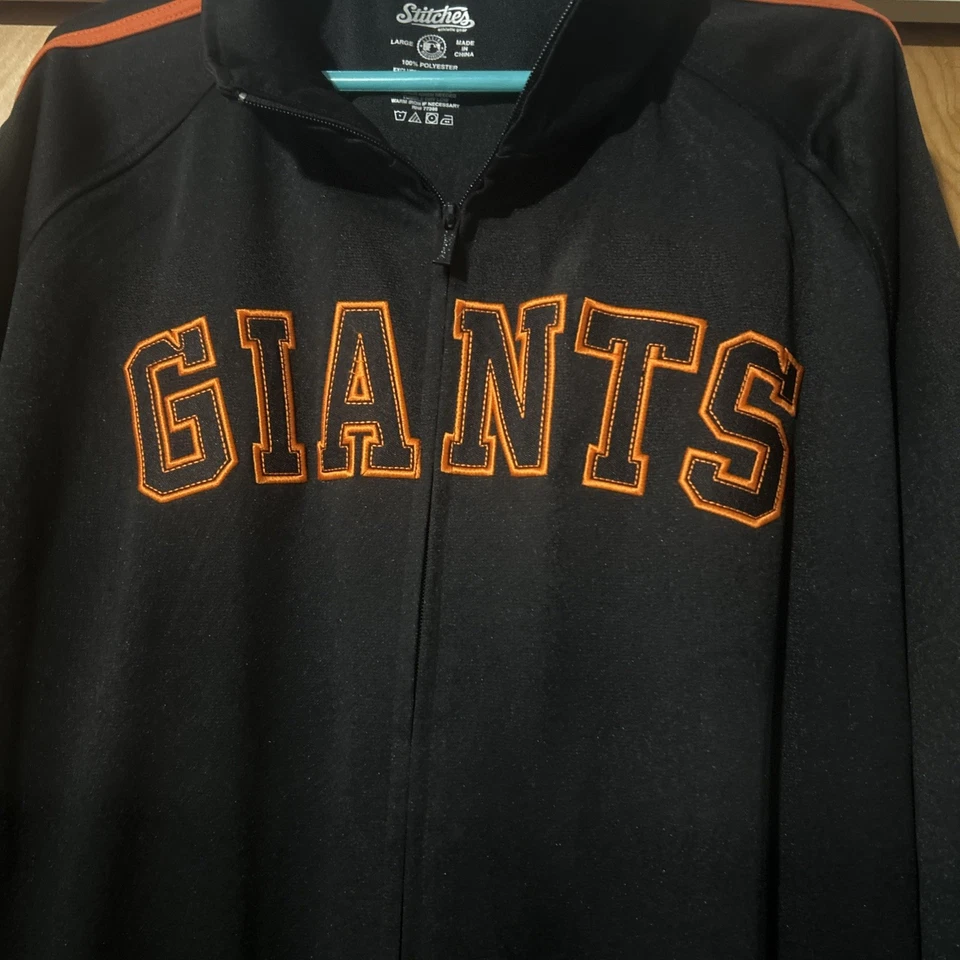 MLB San Francisco GIANTS Chaqueta Negra con Cremallera Para Hombre Talla Grande Propiedad Anteriormente Foto 4 de 4