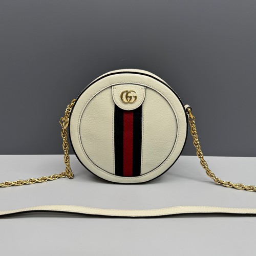 Gucci Ophidia Mini Off-white Grained Leather Sling Crossbody Bag Duty Paid