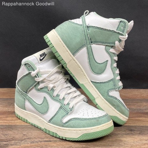 Nike Dunk High 1985 Damen-Sneaker Emaille grün Denim/weiß Größe 8,5