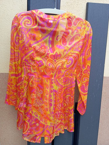 Kleid 100%Seide Longbluse Seidenkleid Sommerkleid Alba Moda Gr.34 (evtl. 36) - Bild 5 von 6