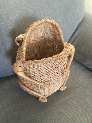 Vintage Korb Frosch aus Weide Retro Aufbewahrung 70er Jahre