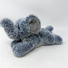 Aurora Elephant Plush Stuffed Animal Gray Laying Fluffy Cute Cuddle Toy 8"