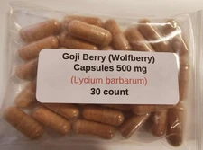 Goji Berry (Wolfberry) Capsules (Lycium barbarum)  - 500 mg - 30 ct