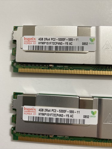 Pair (2) Hynix 4GB 2Rx4 PC2-5300F-555-11 HYMP151F72CP4N3-Y5 AC - Picture 2 of 3
