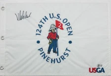 VIKTOR HOVLAND SIGNED 2024 U.S. OPEN GOLF FLAG BRITISH OPEN AUTOGRAPH BAS K83