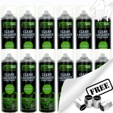 12 x Autotek GLOSS CLEAR LACQUER Spray Paint Professional Bodyshop Cans+GL+CP