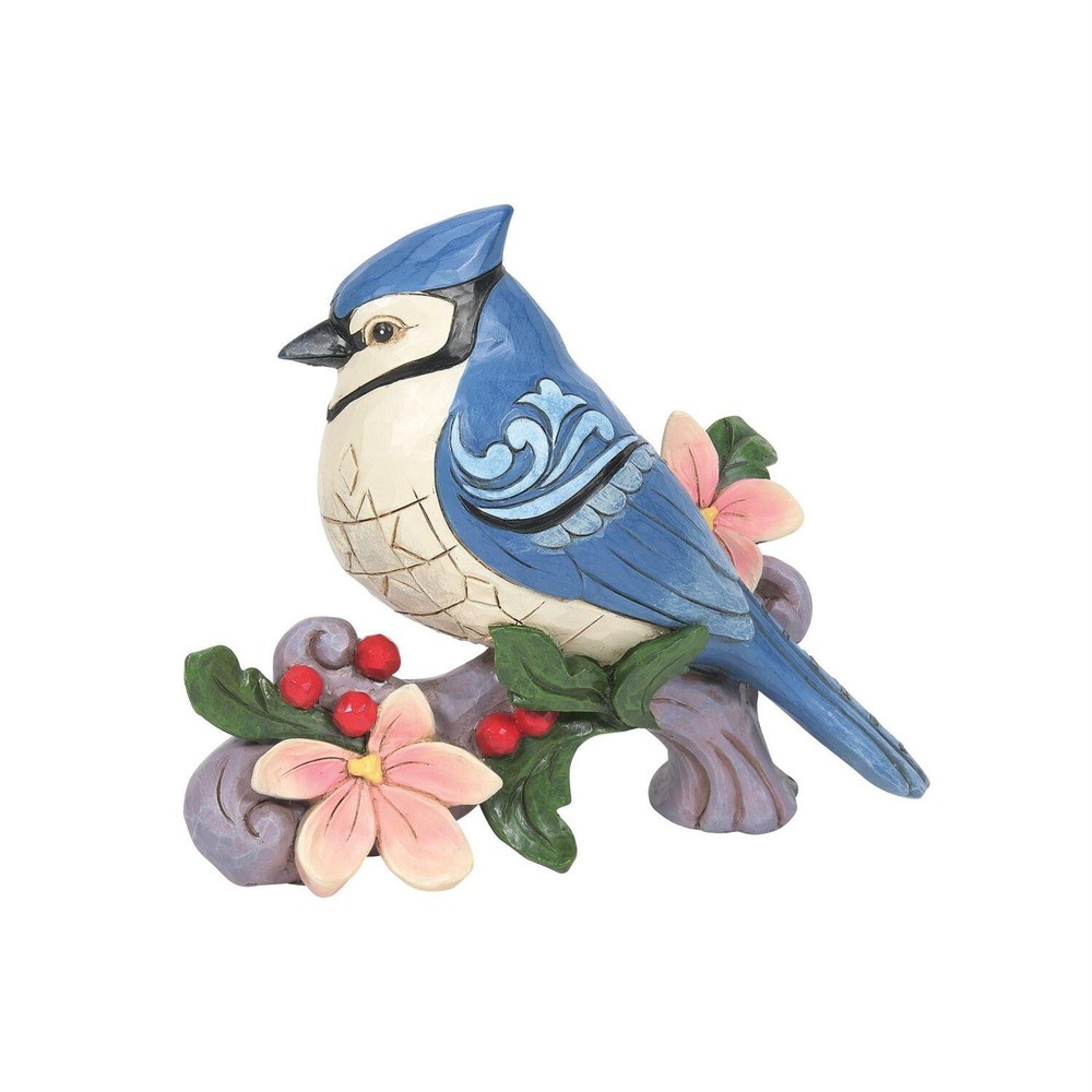 Jim Shore 6012264 Blue Jay W/ Flowers Figurine 4.5