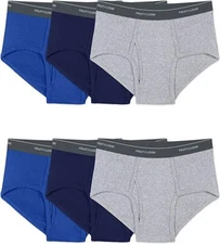 Fruit of the Loom®  Men's White Color Briefs Underwear, 6 Pack, Sizes S-5XL