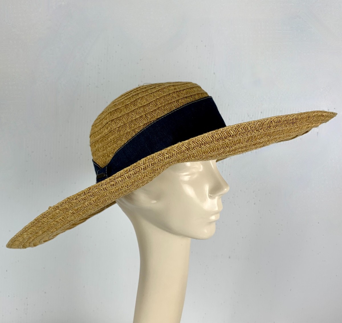 Nine West Straw Sun Hat Straw Hat Nine West Sun Hat Womens Sun Hat Handmade Straw  main image 3