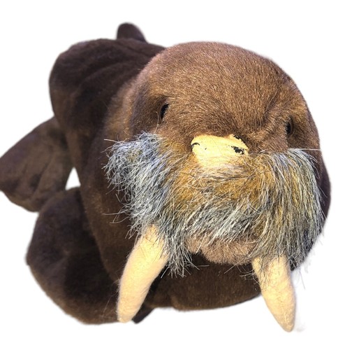 SeaWorld Plush Walrus - 12" Adorable Brown Stuffed Animal Toy - Picture 4 of 8