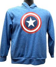Marvel Avengers Hoodie Boys Size XL 14-16 CAPTAIN AMERICA Blue
