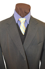 Hugo Boss mens 3btn solid darker gray wool blazer jacket sport coat sz 46Long