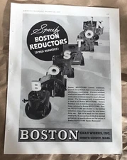 Boston Gear Works print ad 1937 vintage 30s retro art industry factory Reductor