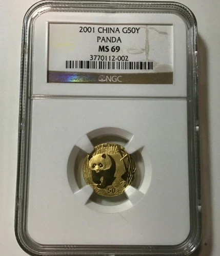 2001 NGC MS 69 China Gold Panda 1/10 oz 50 Yuan G50Y FREE SHIPPING  