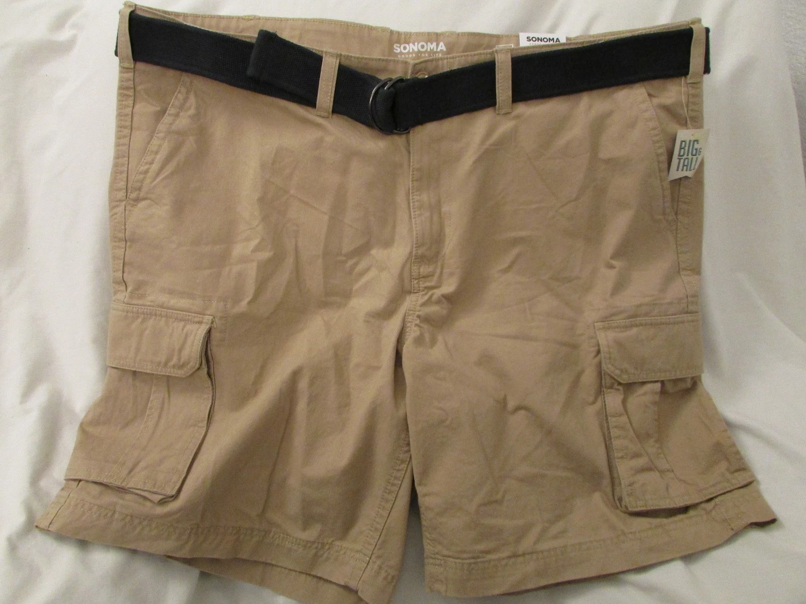 Men's "Sonoma" B&T Size 50, Incense(Beige), Belted Twill Classic Cargo Shorts
