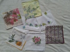 Flowers floral lot 8 Vintage Ladies' Hankies Handkerchiefs