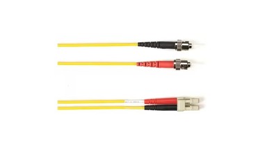 Open Box Black Box FOLZHSM-STLC-YL-121 ST/LC OS2 Singlemode Fiber Cable 121ft