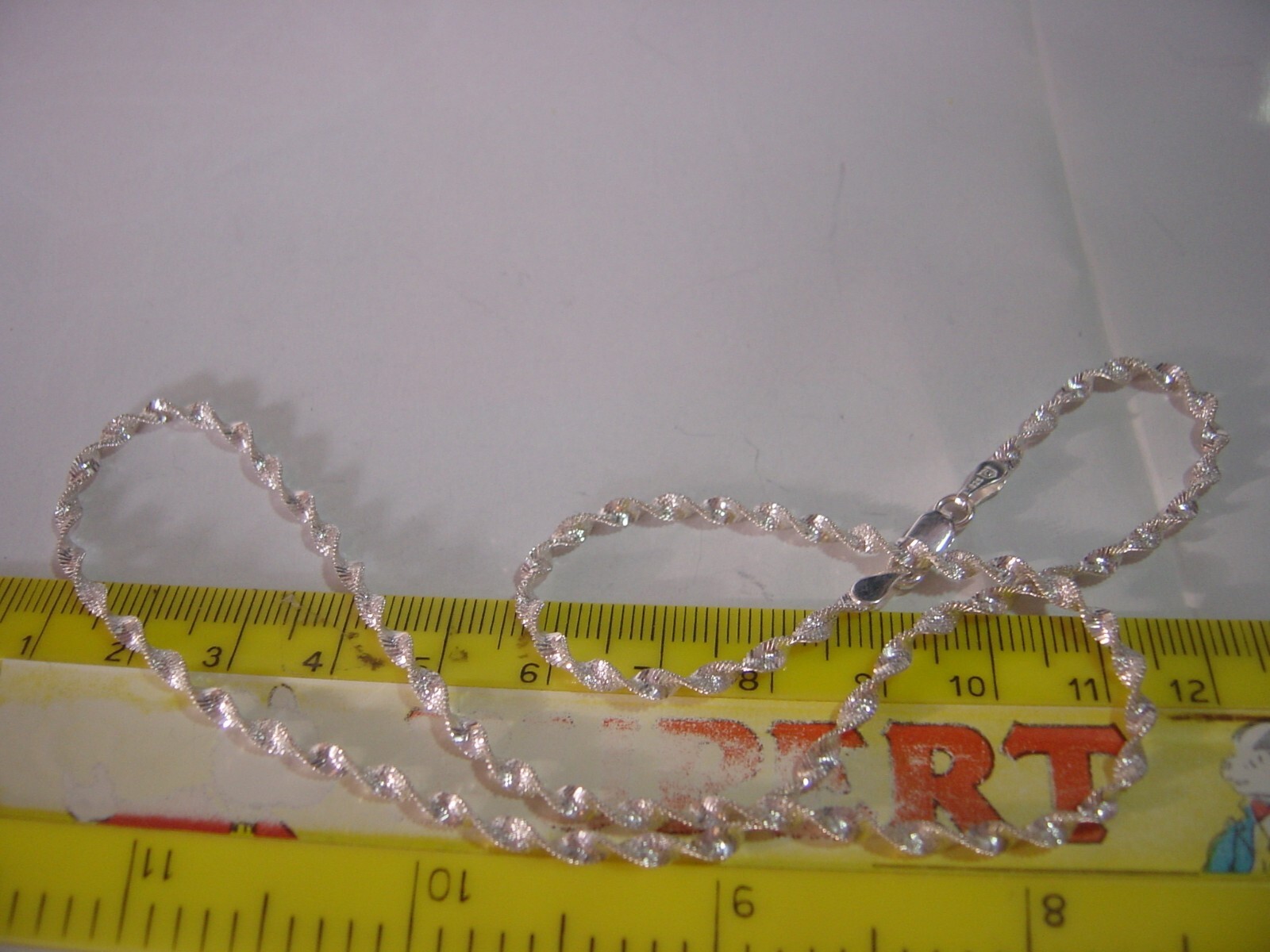 Beautiful vintage Solid SILVER  18" twisted spark… - image 4