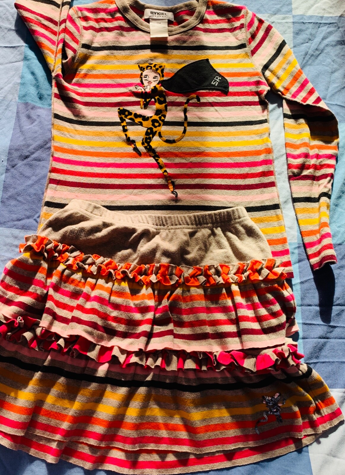 RYKIEL  ENFANT  GORGEOUS  GIRLS  SET: TOP   AND  SKIRT, RARE image 4