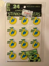 TREND STICKERS Vintage SCRATCH ‘n SNIFF 12 PEAR and 12 PEACH sealed 1981