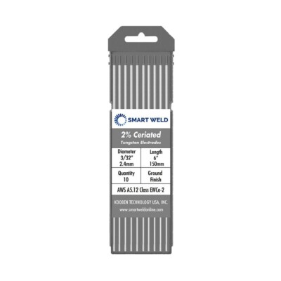 2% Ceriated TIG Welding Tungsten Electrodes Grey .040 1/16'' 3/32'' 1/8'' Length 6''