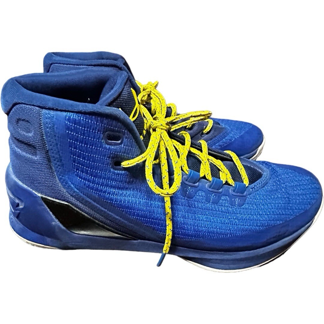 Under Armour Curry Dub Nation Shoes Size 9 Men US Blue Yellow