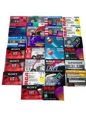 Lot x26 New Sealed Vintage Blank Cassette Tapes RCA Maxell Sony Memorex Fuji D90