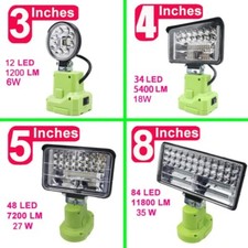 Flashlight Spotlight LED Work Light Torch Car Lamp For RYOBI 14.4V 18V Battery