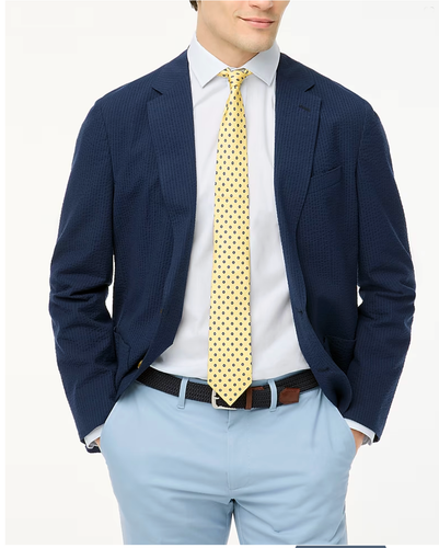 Traje a medida J Crew Thompson para hombre azul Seersucker chaqueta ajustada 38 pantalones 30 - Imagen 19 de 19
