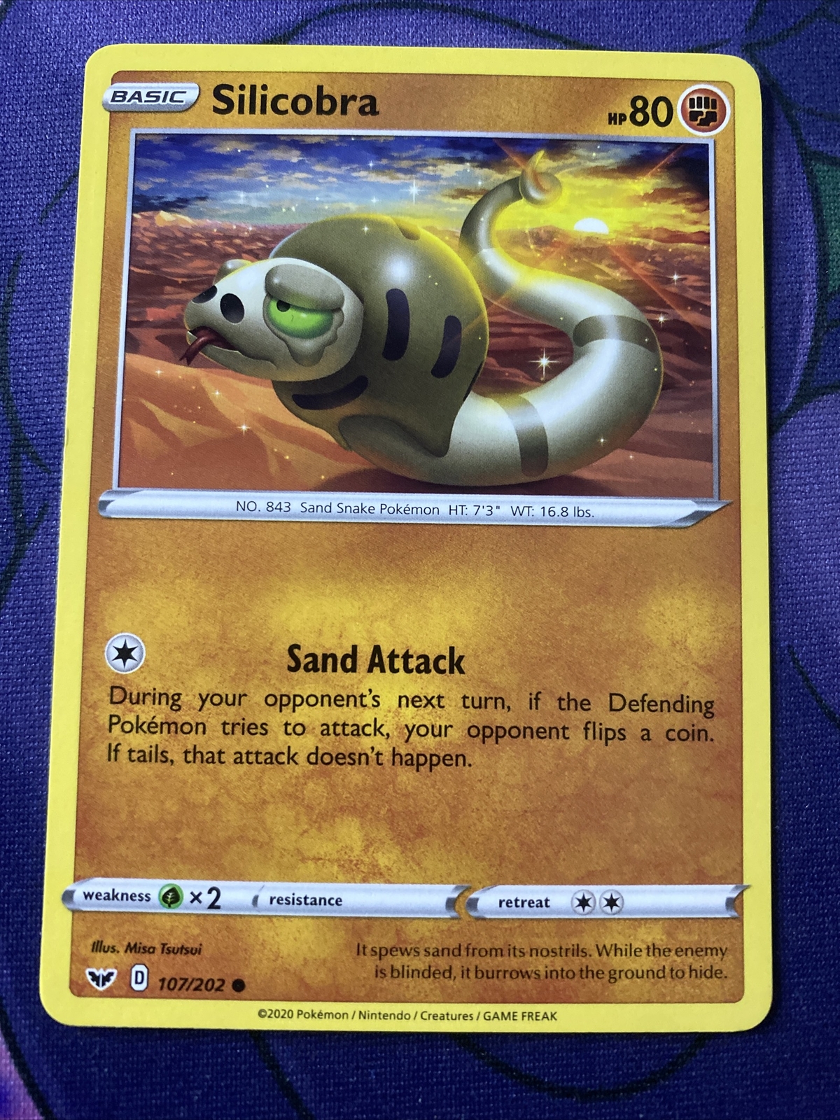 Pokemon TCG Sword and Shield Base Silicobra 107/202