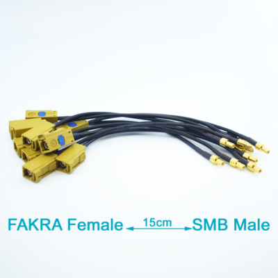 1pc Fakra Female K to SMB Male Radio Extension Cable 6'' for XM Sirius Satellite
