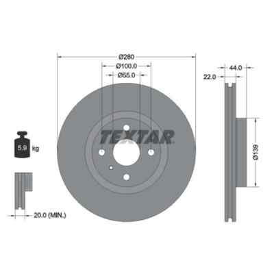 TEXTAR 2x Bremsscheibe 92304205