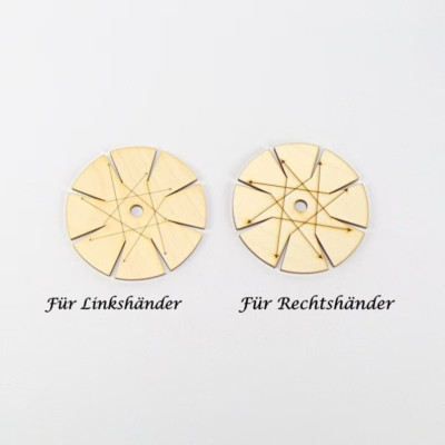 Knüpfstern aus Holz für Freundschaftsbänder, Rechts oder Linkshänder