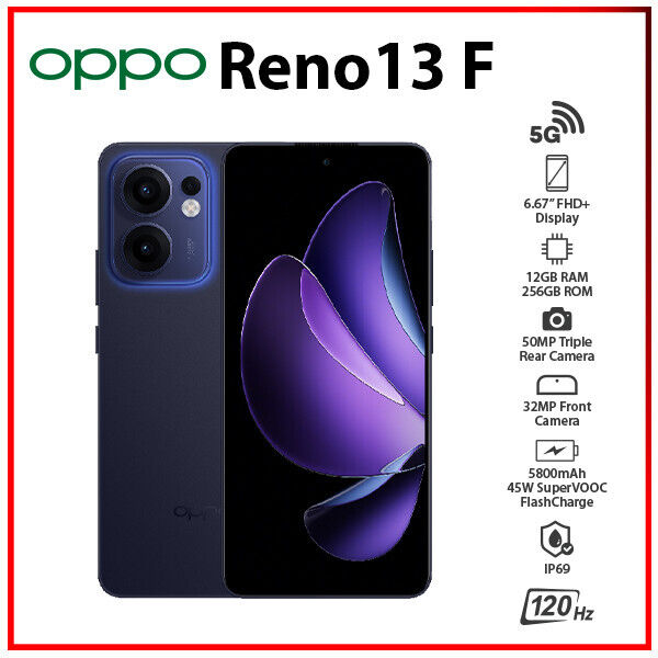OPPO Reno13 F 5G 12GB+256GB BLUE Unlocked Dual SIM Global OPPO Reno13 F 5G 12GB+256GB BLUE Unlocked Dual SIM Global