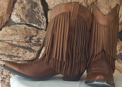 Ariat Fransen braun Leder Snip Toe Westernstiefel Größe 6B - Bild 6 von 9