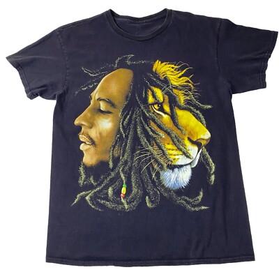 Bob Marley Lion T Shirt Medium Reggae Rasta Zion Roots Wear Music Tee M