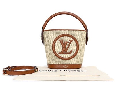 LOUIS VUITTON Petit Basket Bag M59962 Hand Crossbody Brown Raffia 