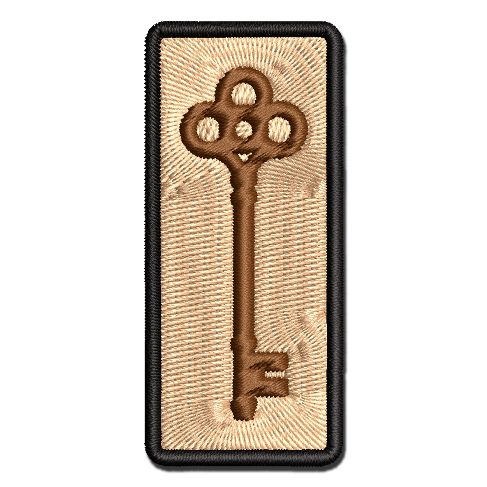 Vintage Skeleton Key Multi-Color Embroidered Iron-On Patch Applique