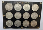 12 Morgan and Peace Dollars Philly Minted in a Capital Holder - Sold as Bullion