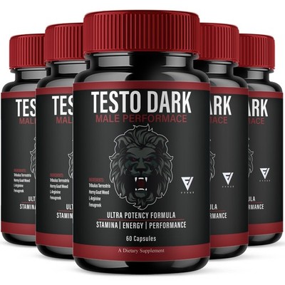 (5 Pack) Testo Dark Max Performance Supplement, TestoDark Pills (300 Capsules)