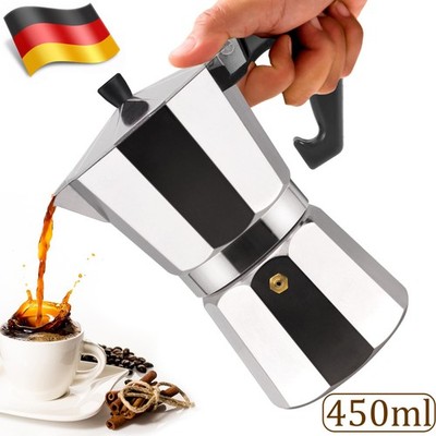 Espressokocher Kaffeebereiter Kaffeekanne Espresso Kaffee Aluminium 9 Tassen DE