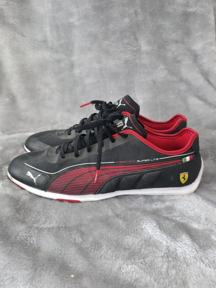 Puma Speed Cat Super Lite Men's Low Ferrari Sneakers Black/Red Shoes Size  10.5 | eBay