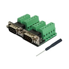 2 PCS DB9 Breakout Connector Male RS232 Serial 9 Pin Terminal Adapter Board
