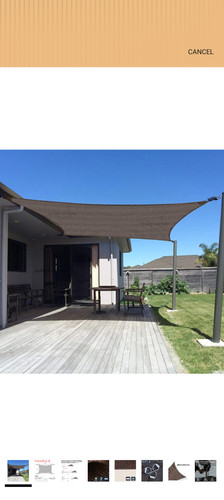 10ft x 24ft shade sail - brown