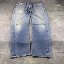 Vintage Levi’s 501 Jeans Men’s 32x28 Blue Distressed Faded Made In USA 90s